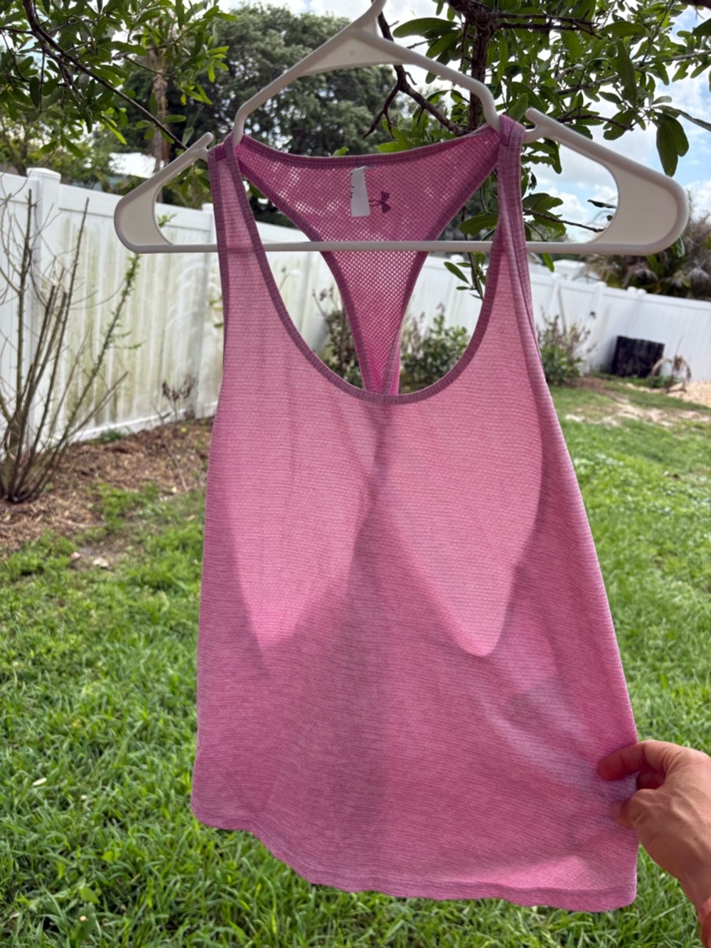 Under Armour Heathered Pink Racerback Training Tank
